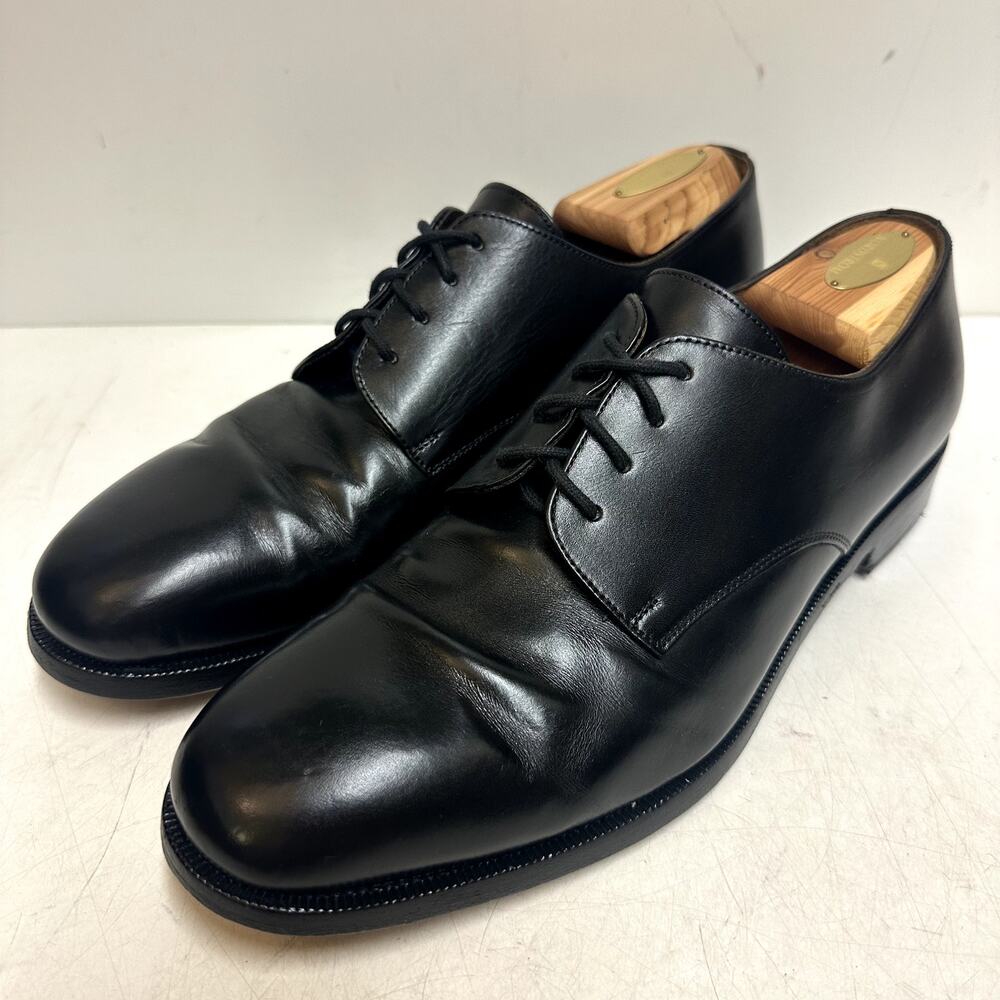 VERY GOOD Polo Ralph Lauren Plain Toe Derby Black Calf Made in Italy 10 D